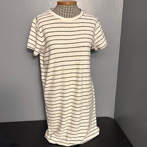 Striped White and Black Women's Dress
